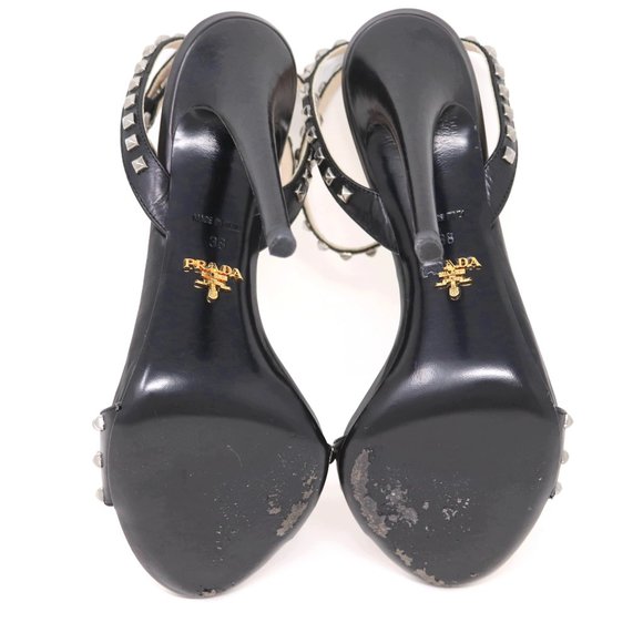 PRADA 38 Studded Rhinestone Jewel Ankle Strap Sandal Stiletto Heels - Picture 10 of 11